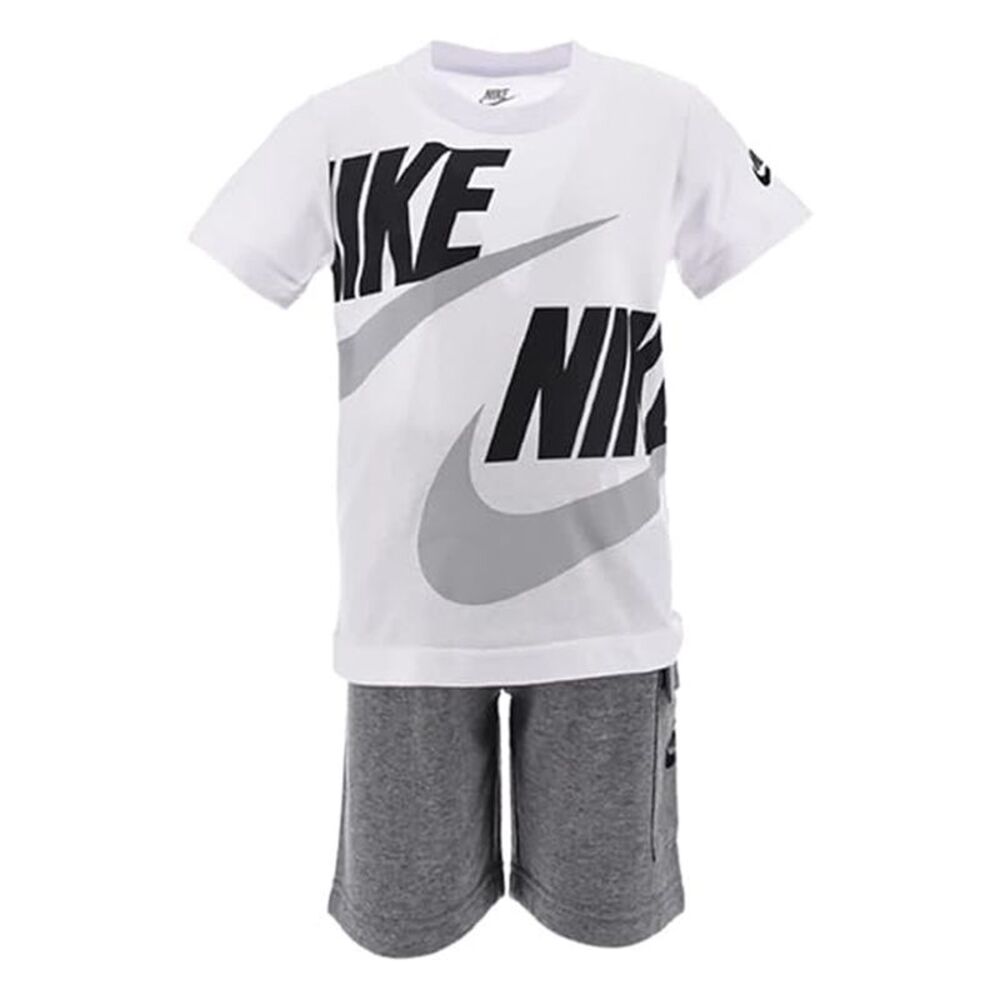 Nike Childrens/Kids Wordmark Crew Neck Short-Sleeved T-Shirt & Shorts Set / Carb